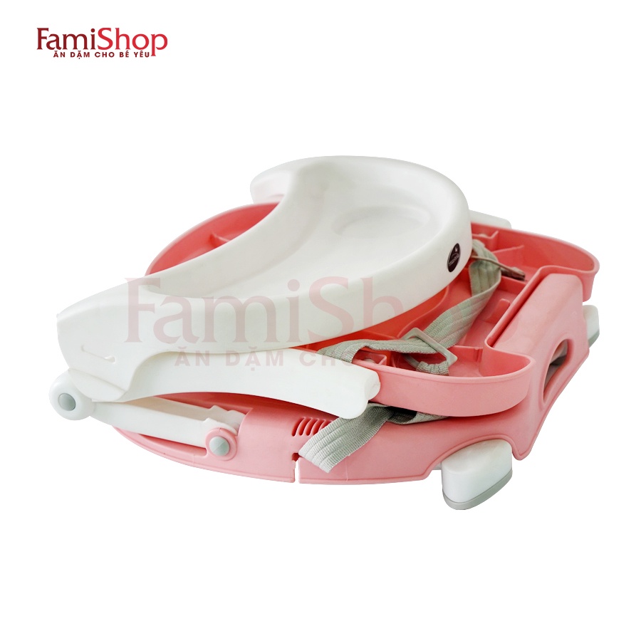 FamiShop Ghế ngồi ăn dặm cho bé - điều chỉnh độ cao 1013- hồng phấn