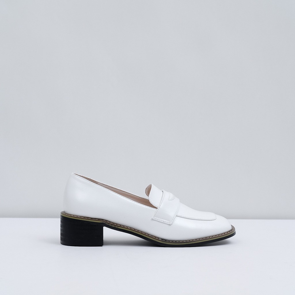 [Joiehome] Giày flat mũi vuông gót 4.5cm màu trắng xinh xắn