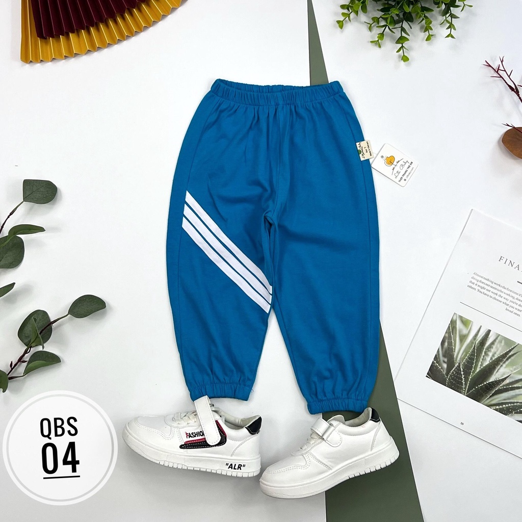 Quần dài bé trai cotton sọc ngang bo gấu size 1/10T
