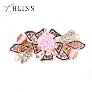 Kẹp tóc CHLINS hình bông hoa đính đá lấp lánh thời trang tinh tế cho nữ