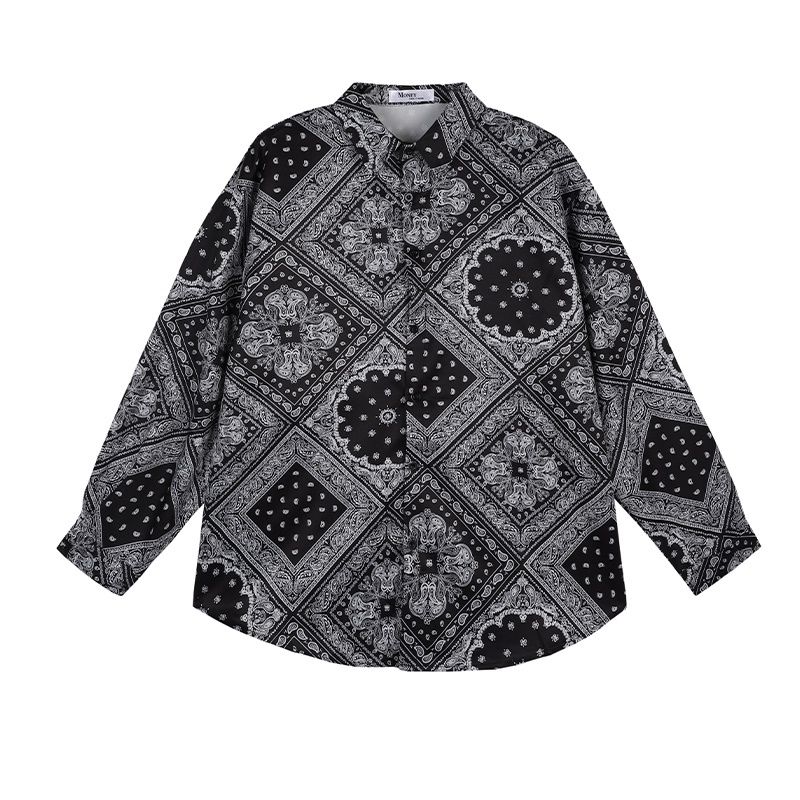 Áo sơ mi tay dài cổ V thời trang retro cho nam