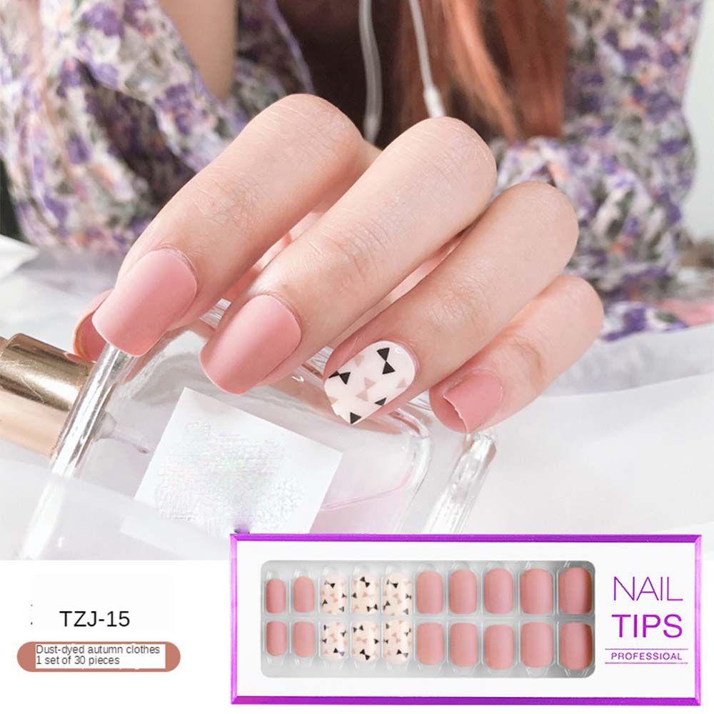 Bộ 30 Móng Tay Giả Đầu Tròn Có Thể Tháo Rời Che Phủ Toàn Diện MIHAN1