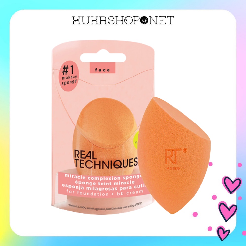 [Xukashop] Mút trang điểm tán kem nền Real Techniques Miracle Complexion Sponge trang điểm mềm mại, tiện dụng