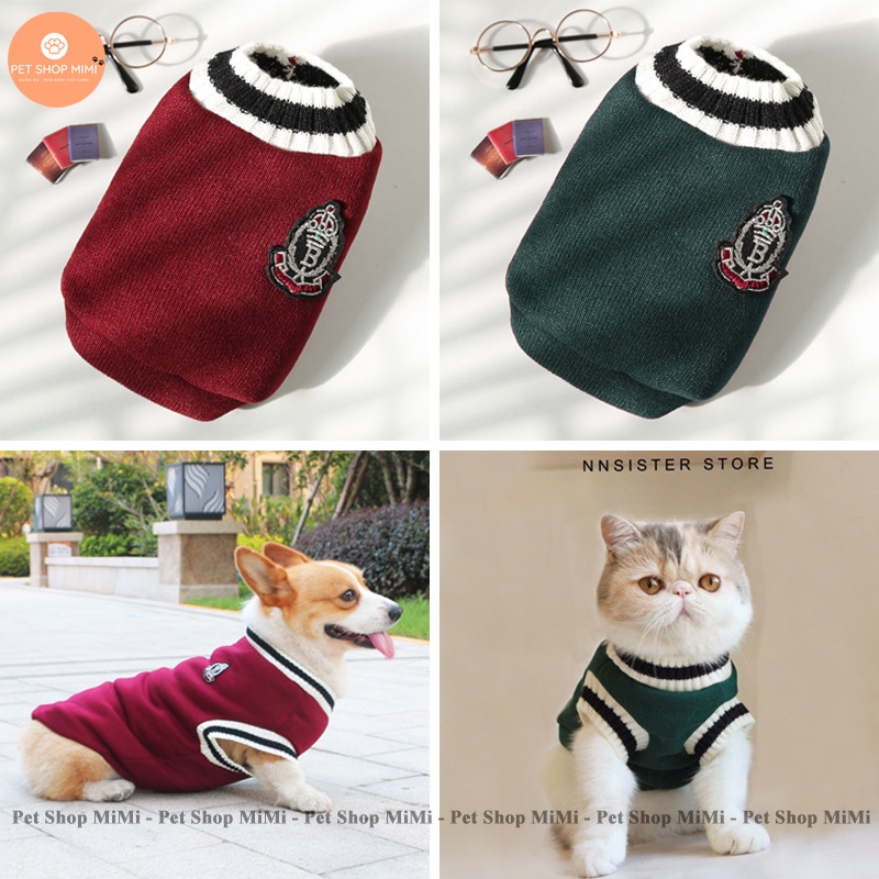 ( 0,5kg - 24kg ) Áo sweater sát nách cho chó mèo, áo len dệt kim thu đông giữ ấm cho chó mèo