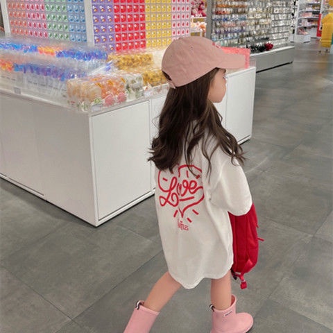 Áo Thun Cotton Nguyên Chất Tay Ngắn Cổ Tròn In Họa Tiết Hoạt Hình Thời Trang Mùa Hè Cho Bé Gái