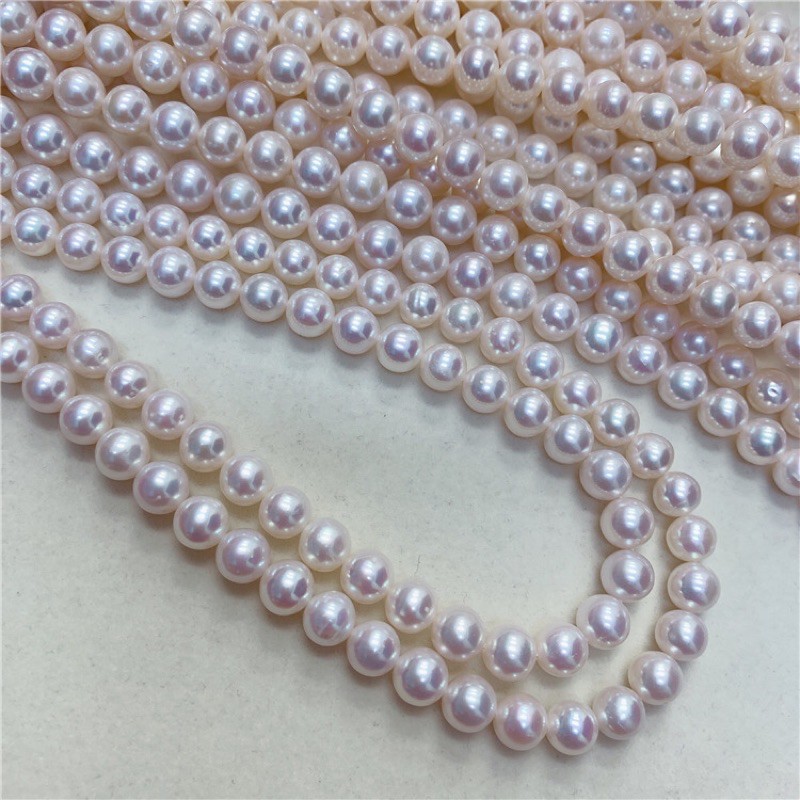 Dây Nguyên Liệu Ngọc Trai 7-8mm Độ Sáng 5A Màu Trắng - Ngọc Trai Trường Thịnh