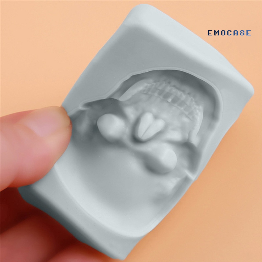 Khuôn Silicone Làm Bánh Tạo Hình Đầu Lâu 2 Ngăn Độc Đáo Tiện Dụng