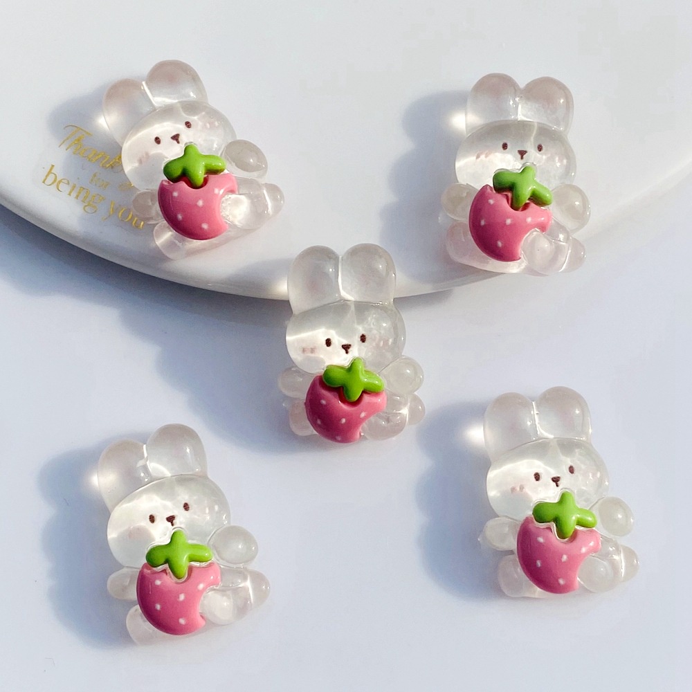 Bộ 10 Miếng Dán Bình Nước/Điện Thoại Hình Gấu/Thỏ 3D Bằng Nhựa Resin