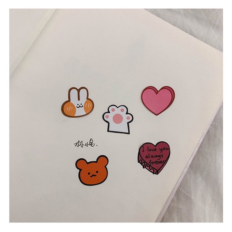 Peach 1Pcs Cute cat claw bear cake bunny sticker Journal Scrapbook Decor Sticker