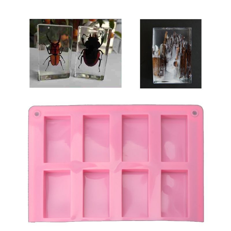 NAV 8 Cavities Rectangle Cuboid Silicone Mold Soap Dried Flower Resin Mold DIY Tools