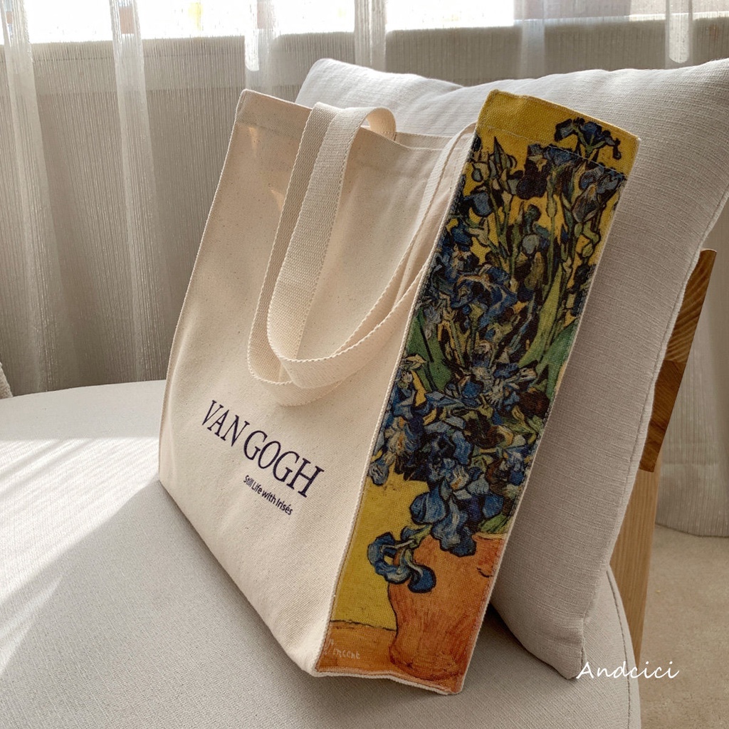 Túi Canvas. Túi Xách Canvas Họa Tiết Tranh Sơn Dầu Van Gogh Thời Trang