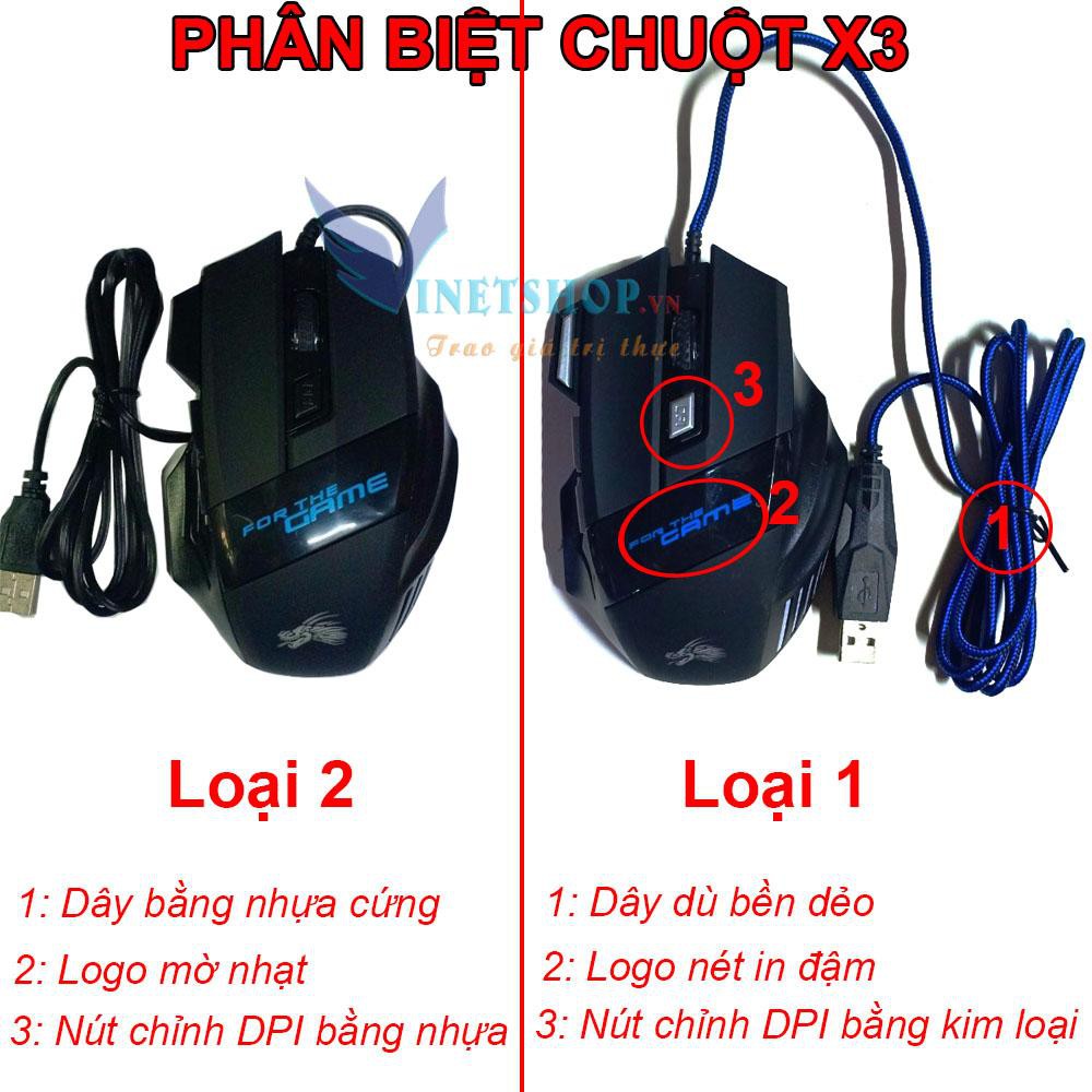 Chuột chơi game có dây Dragon X3 (Đen phối xanh)-DC1250 | BigBuy360 - bigbuy360.vn