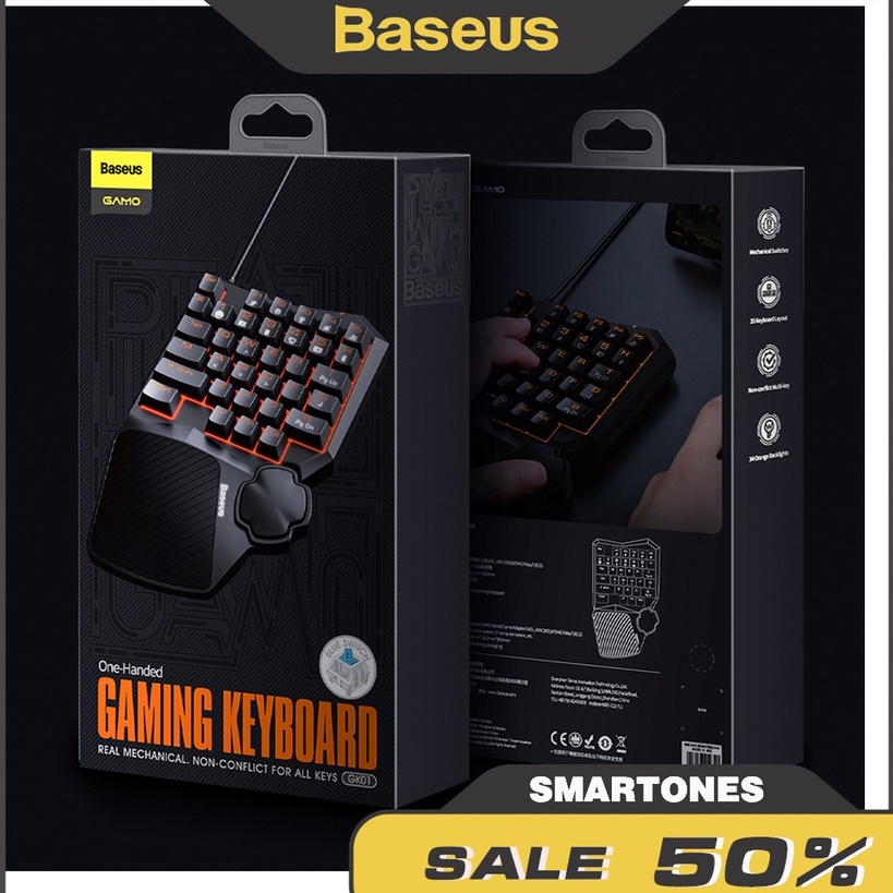 Chuột máy tính Baseus Gamo GM01 thiết kế cao cấp , 9 nút điều khiển 6400 DPI cho laptop, PC và điện thoại