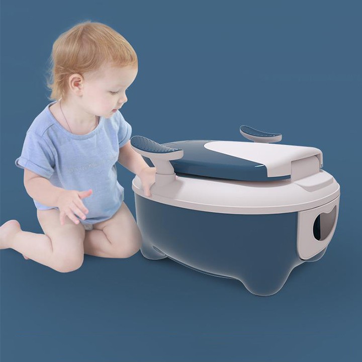 Bô vệ sinh cho bé cao cấp BABY TOILET, bô trẻ em hình thú có khay hứng vệ sinh tháo lắp dễ dàng