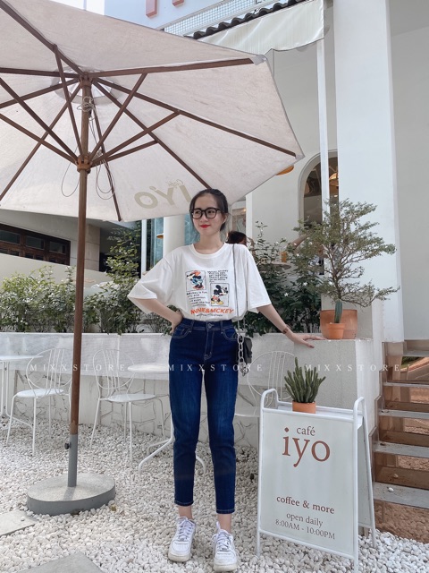 QUẦN BAGGY JEAN XOĂN LAI TRƠN DÁNG 9 TÂC JEAN CAO CẤP XUẤT XỊN