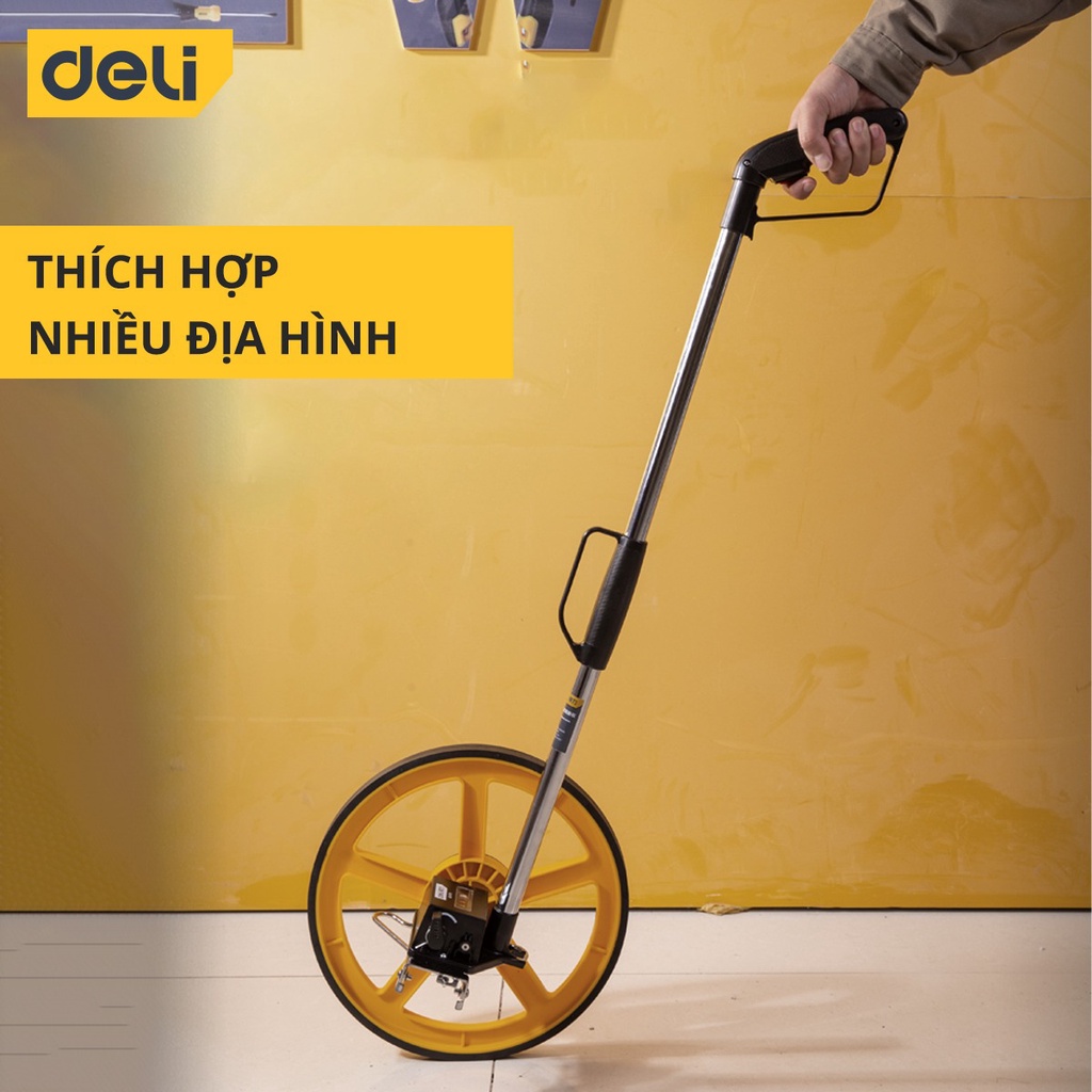 Thước Đo Khoảng Cách Dạng Bánh Xe 12,5 Inch Deli Cao Cấp Chính Hãng - Độ Chính Xác Cao, Thuận Tiện, Dễ Sử Dụng - DL9712