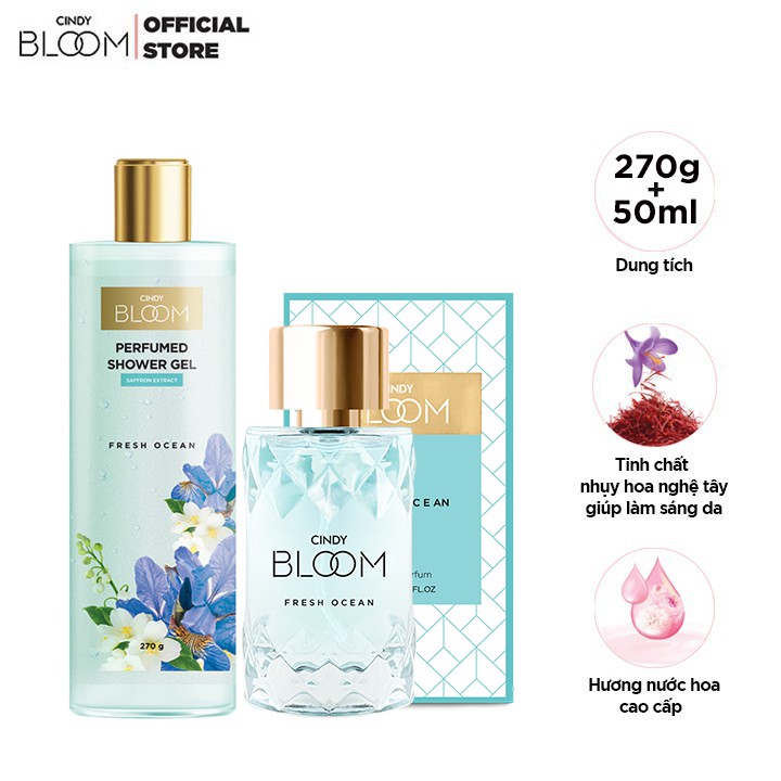 Combo Sữa Tắm Nước Hoa 270g & Nước Hoa 50ml Cindy Bloom Fresh Ocean | BigBuy360 - bigbuy360.vn