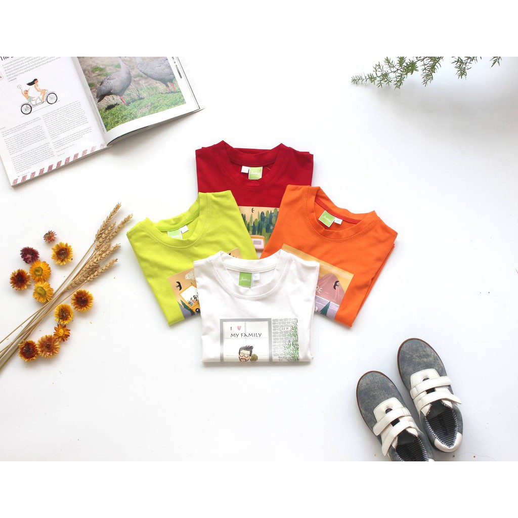 Áo thun cho bé trai và bé gái Jadiny thun cotton 4 chiều in decal tuyệt đẹp