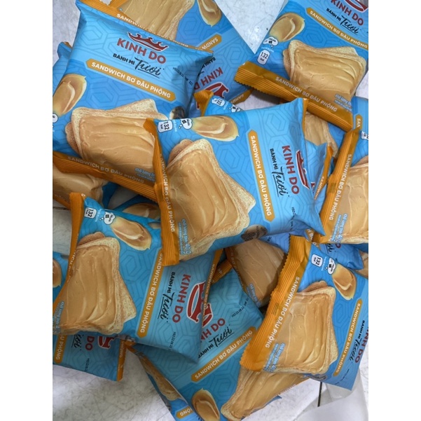 COMBO 10 CÁI BÁNH MÌ TƯƠI SANDWICH BƠ ĐẬU PHỘNG KINH ĐÔ HSD:7-9 NGÀY