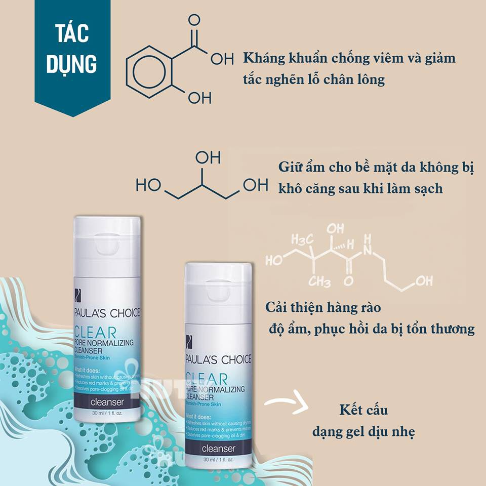 Sữa rửa mặt Paulas Choice ngừa mụn,se khít lỗ chân lông - Paula's Choice CLEAR Pore Normalizing Cleanser