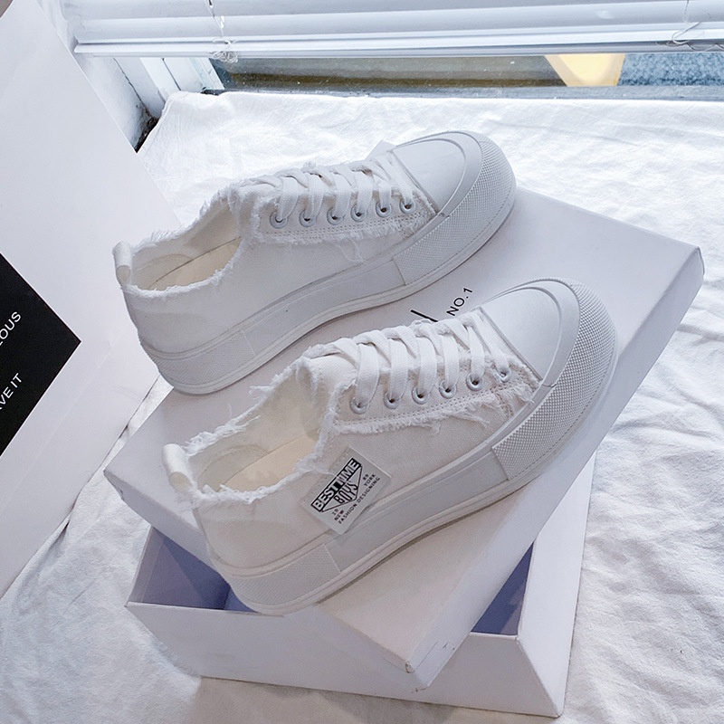 Giày sục thể thao nữ độn đế Hàn Quốc hot 2023 vải canvas TOPSHOES Size 36- 40
