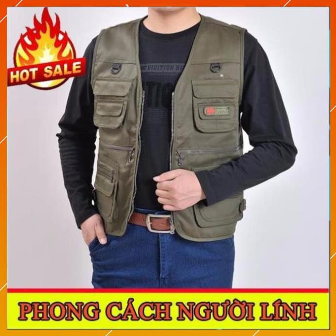 [FreeShip – hàng Auth] Áo gile Nam - Áo ghi lê Lính Mỹ Vest Nam Nhiều Túi