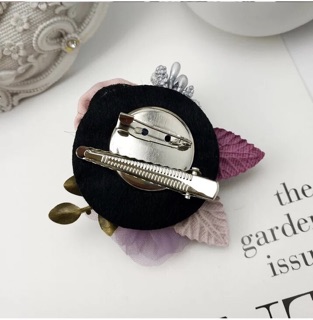 Cài áo Hoa Trà bằng vải lụa handmade - mã 81