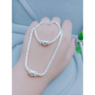 Combo bộ lắc tay bạc và dây chuyền cho bé trai
