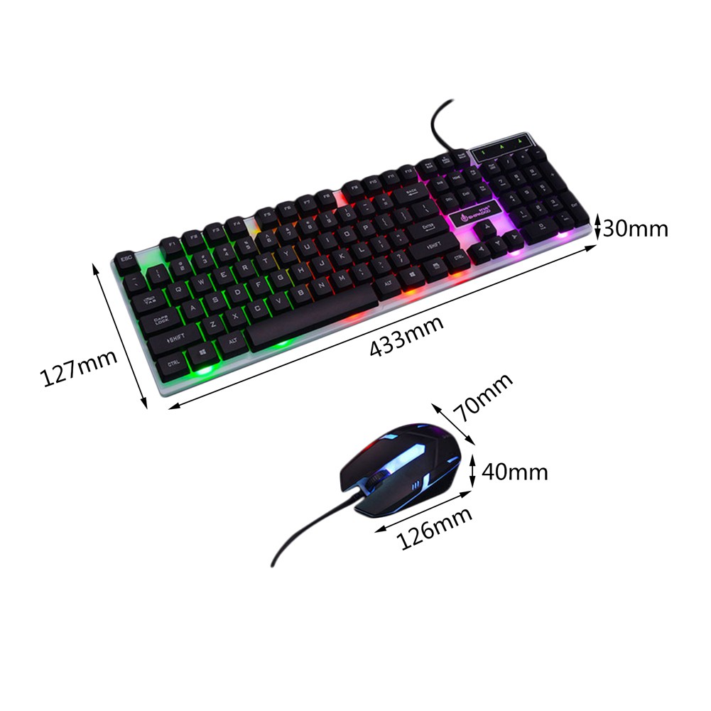 Set bàn phím và chuột có dây thiết kế đèn phát sáng độc đáo | BigBuy360 - bigbuy360.vn