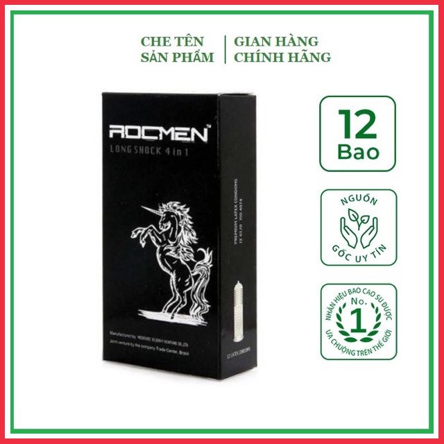 Bao Cao Su Gai Lớn, Kéo Dài Thời Gian, ROCMEN LONG SHOCK 4 IN 1 Brazil