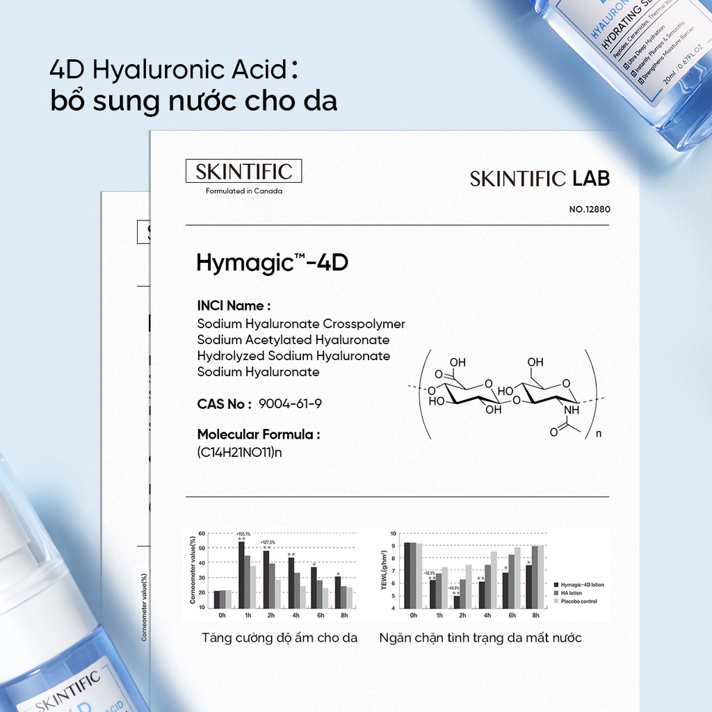 Serum cấp ẩm 4D chứa Hyaluroinic Acid SKINTIFIC 20ml