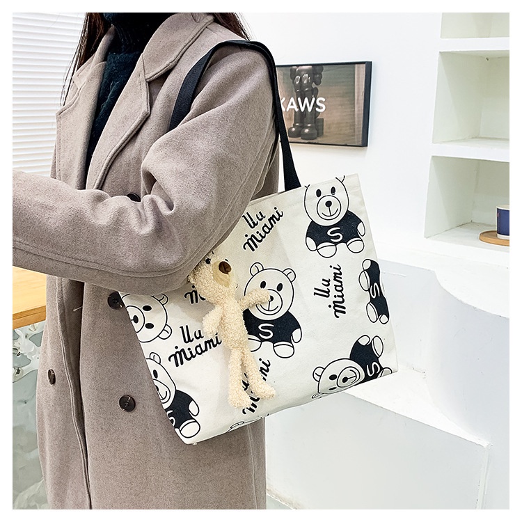 Túi vải canvas dành cho nữ hoạt tiết cute mẫu mới 2022 phong cách Hàn Quốc