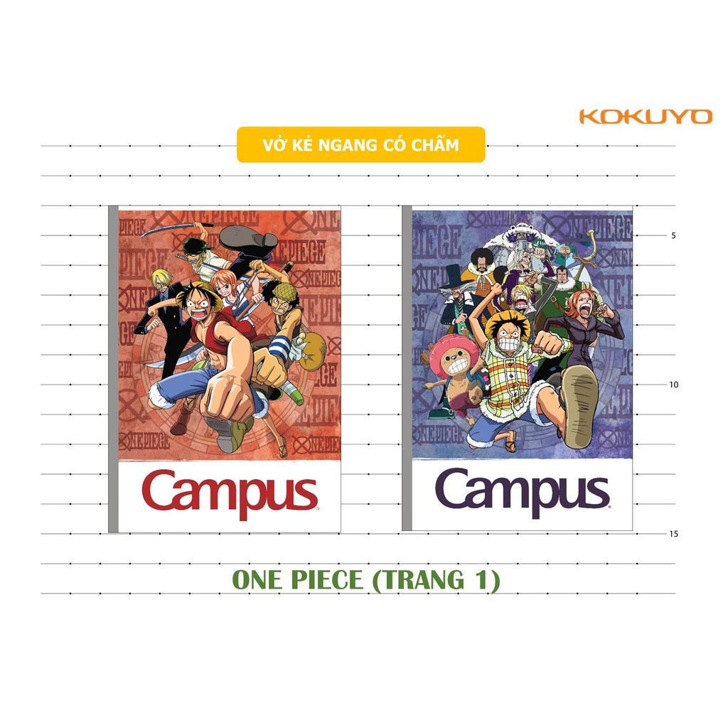 Vở CAMPUS kẻ ngang 80,120, 200 tr ONE PIECE, tập ONE PIECE - Loki Home