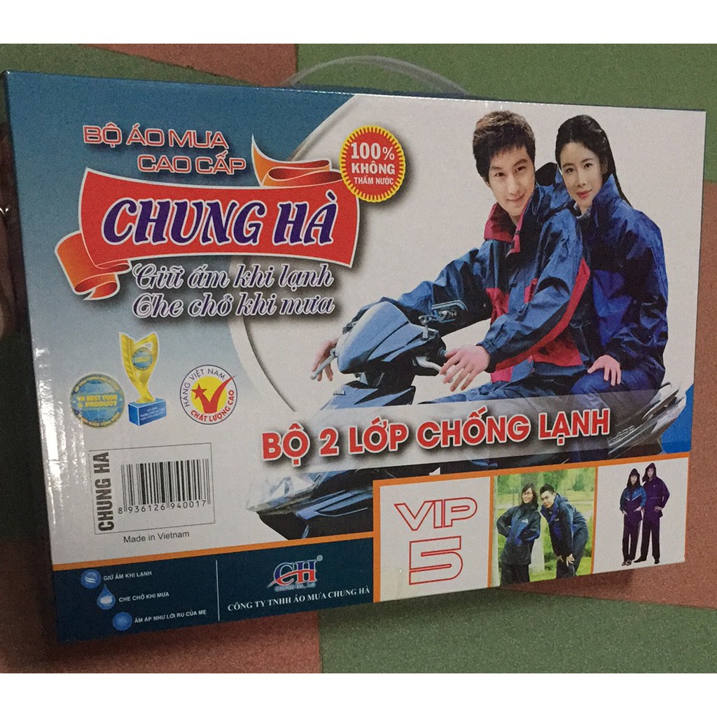 Bộ áo mưa cao cấp 2 lớp chống lạnh Size XXL