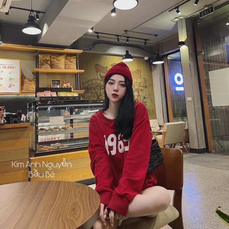 ANU598 - ÁO NỮ NỈ ĐỎ BO GẤU 1969 | BigBuy360 - bigbuy360.vn