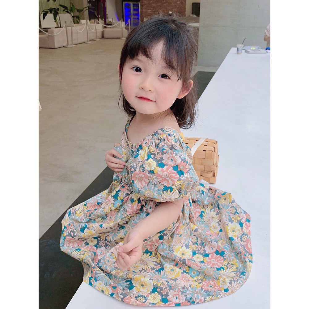 Váy bé gái từ 8-18kg AM877 - Đầm bé gái chất liệu thô lụa siêu mềm mát TTR229