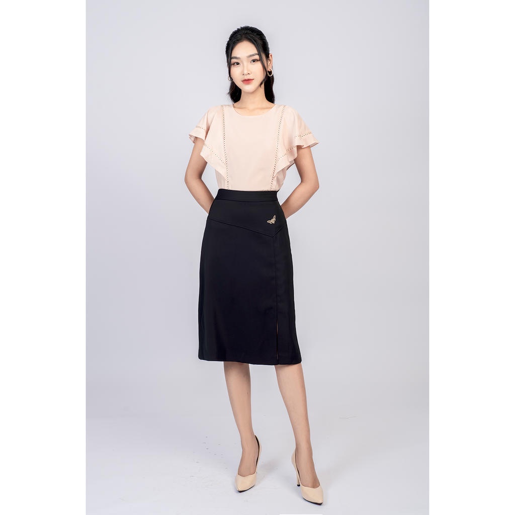 Chân váy xẻ lệch MMOutfit M-JU020121036