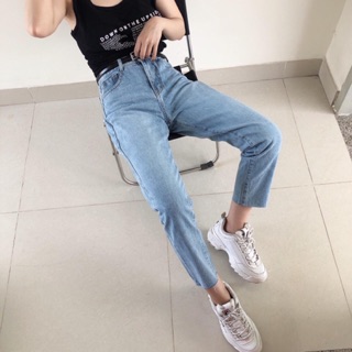Quần trơn lai cắt