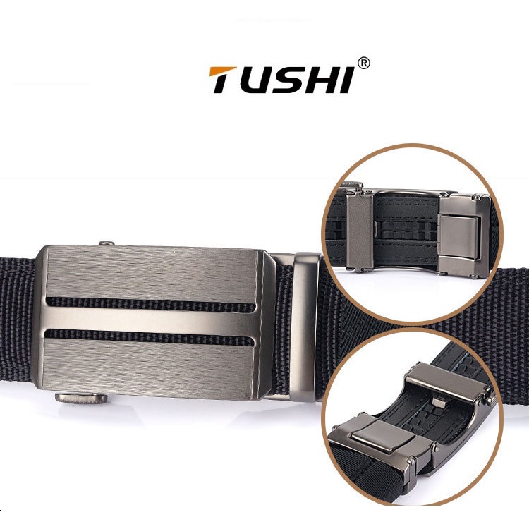 Thắt lưng nam cao cấp TuShi, khóa tự động không gỉ, vải canvas siêu bền đẹp_Dây nịt nam TuShi vải bố, nam tính, mạnh mẽ.