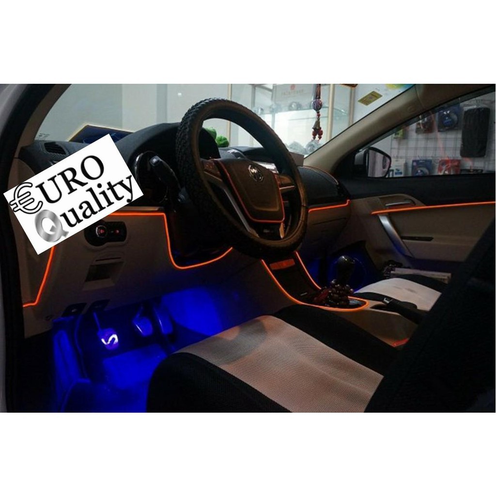 [Euro Quality] Bộ Đèn Led Dây Sợi Quang 4m viền nội thất đổi nhiều màu nội thất ô tô (remote và 4 mét dây quang)