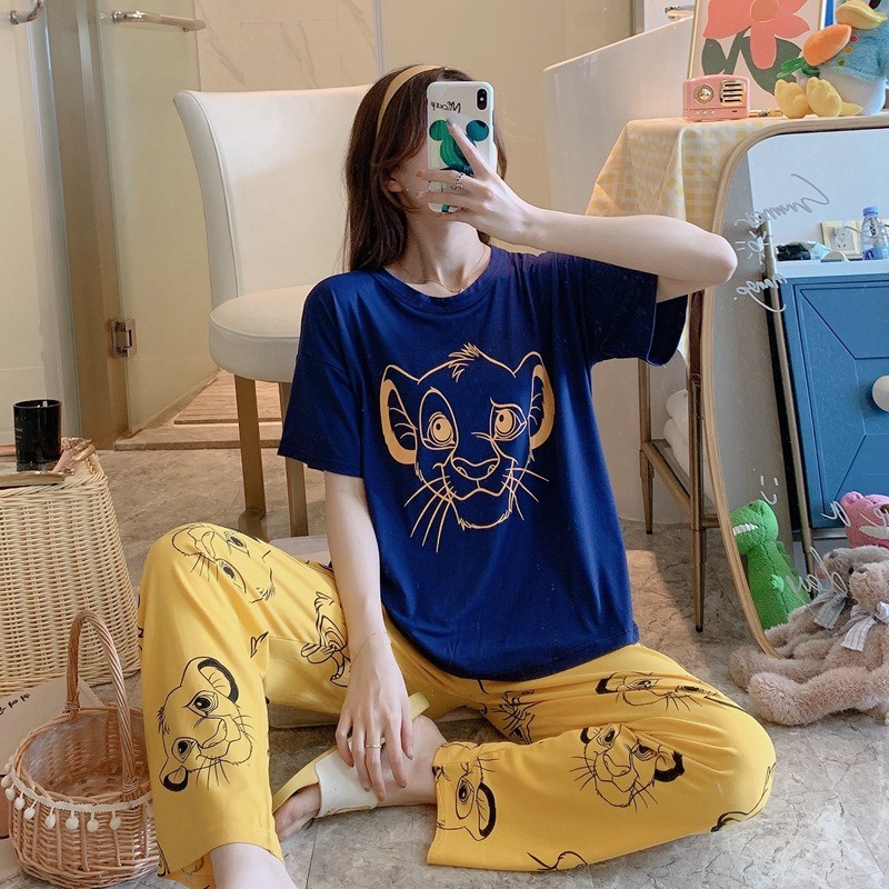 Đồ bộ nữ quần dài form bigsize TOZZO mặc ở nhà mùa hè dễ thương chất thun cotton  phong cách hàn quốc BCD04 | BigBuy360 - bigbuy360.vn