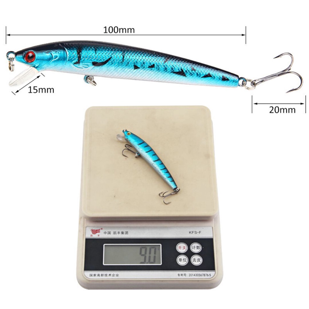 Mồi giả FLY mồi câu cá lóc, chẽm, mú, vược  nhựa cứng SIZE 10cm 9g