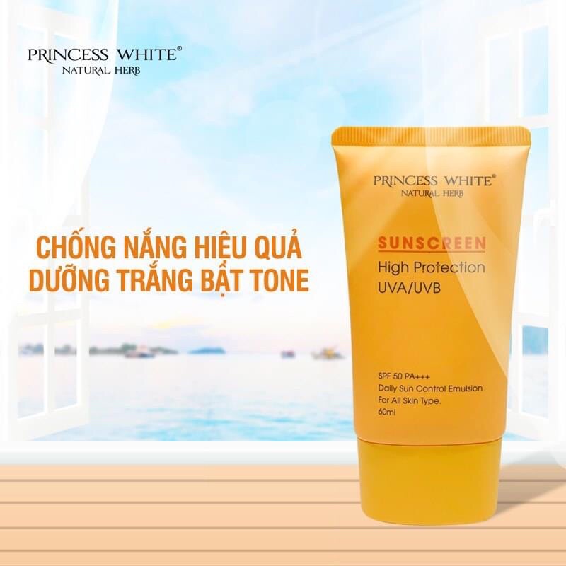 1 HỘP KEM CHỐNG NẮNG PRINCESS WHITE CHÍNH HÃNG