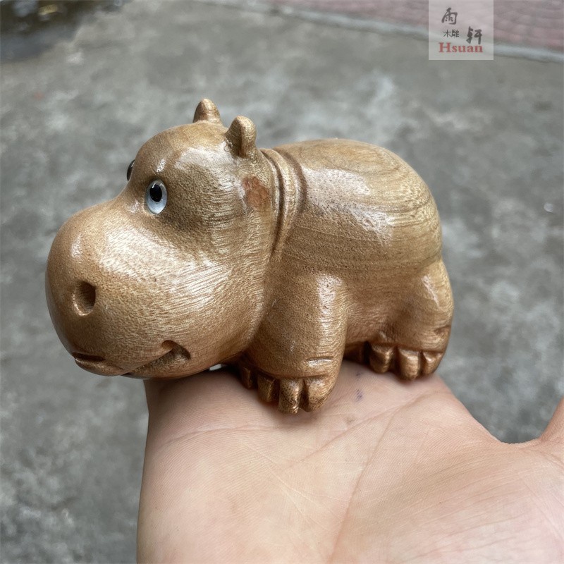 Hà Mã Bằng Gỗ Trơn Dài 6cm 8.5cm Cỡ Nhỏ / Vừa / Dài 11cm Dùng Trang Trí Phòng Khách