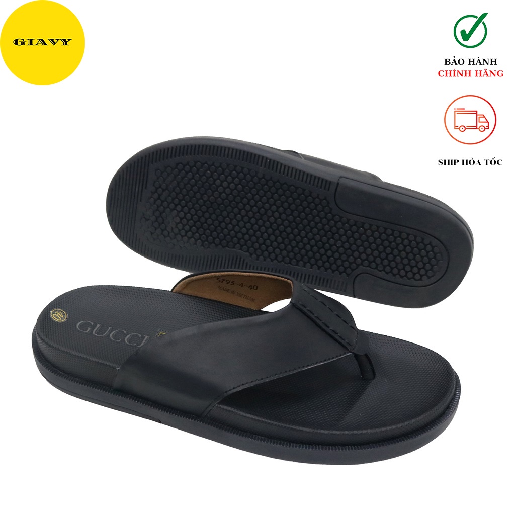 Dép kẹp nam, dép kẹp quai da đế cao 5793/4 - GIÀY GIAVY