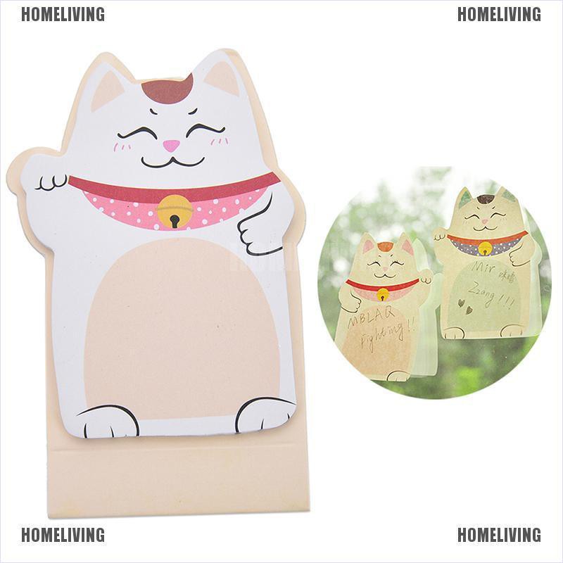 Giấy Ghi Chú Hình Mèo May Mắn