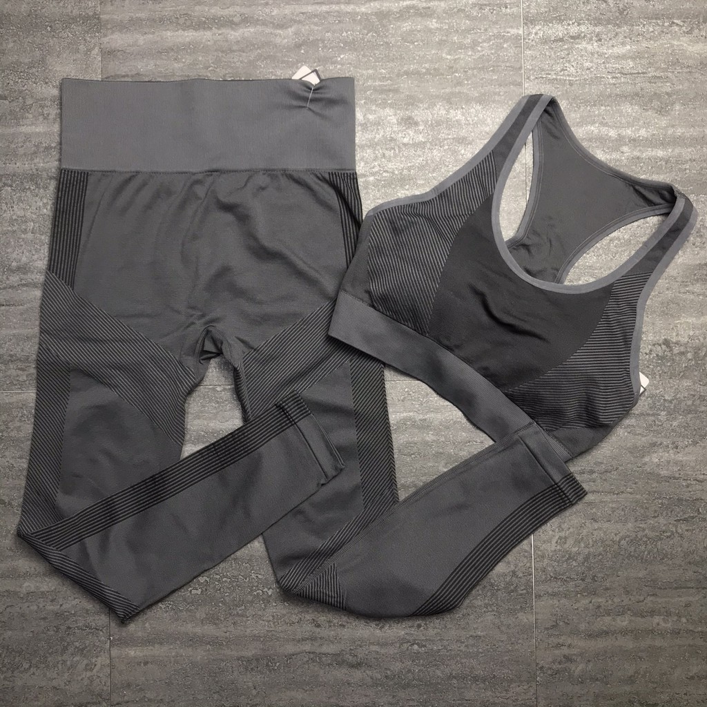 Bộ đồ tập yoga gym nữ -Sét đồ tập yoga arobic thể thao nữ form ôm set bra nữ Cao Cấp