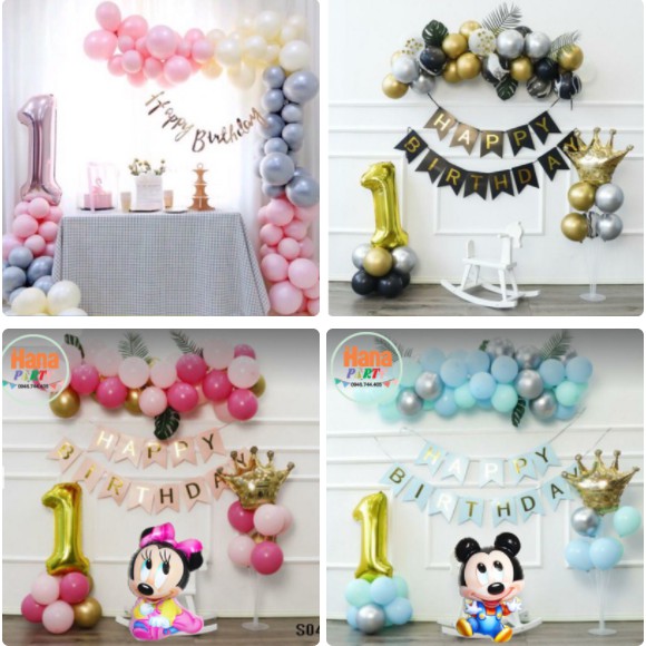 Set bong bóng trang trí sinh nhật  Combo set bóng happy birthday Phụ kiện trang trí sinh nhật