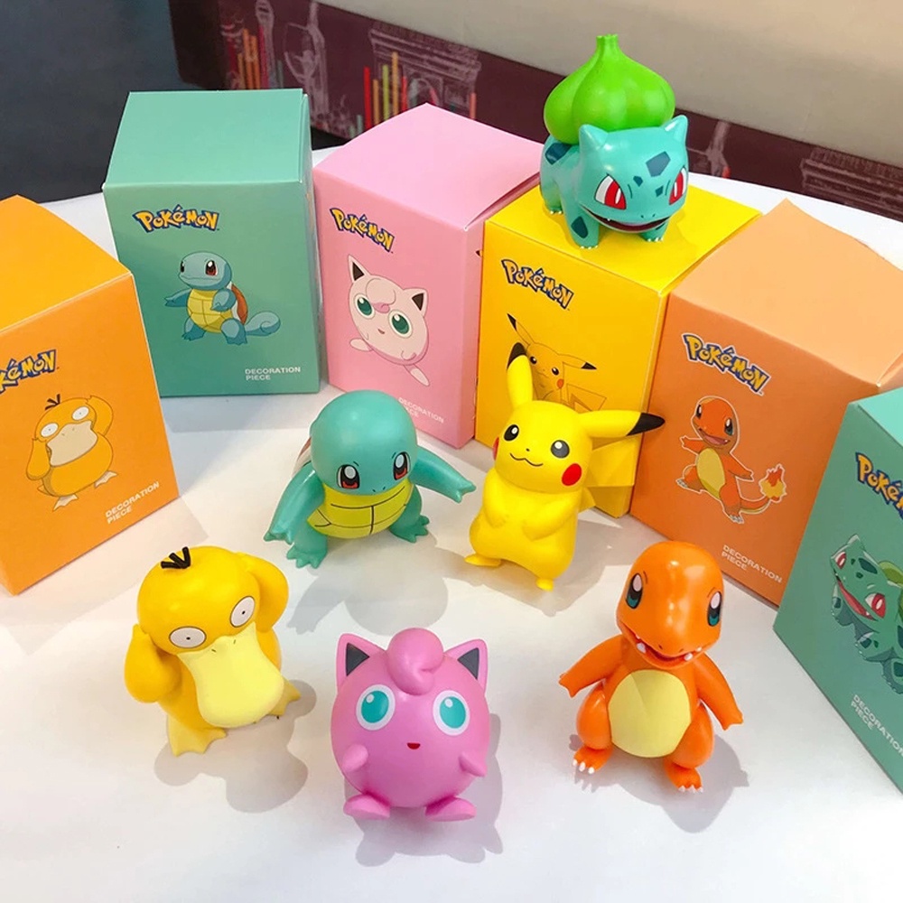 Mô hình nhân vật Pokemon Purin/ Pikachu/ Squirtle/ Charmander/ Psyduck/ Bulbasaur hoạt hình dành cho trẻ em