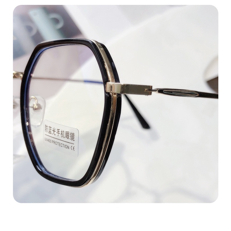 Mắt Kính Gọng Tròn Kim Loại Chống Tia Bức Xạ Từ Máy Tính Phong Cách Hàn Quốc Cho Nam/Nữ
